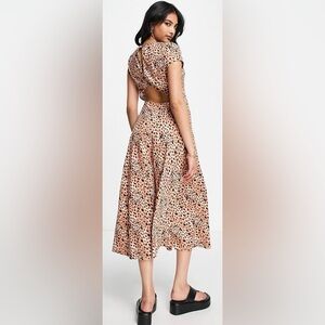 ASOS midi dress with keyhole back detail in leopard print. NWT. Size 4